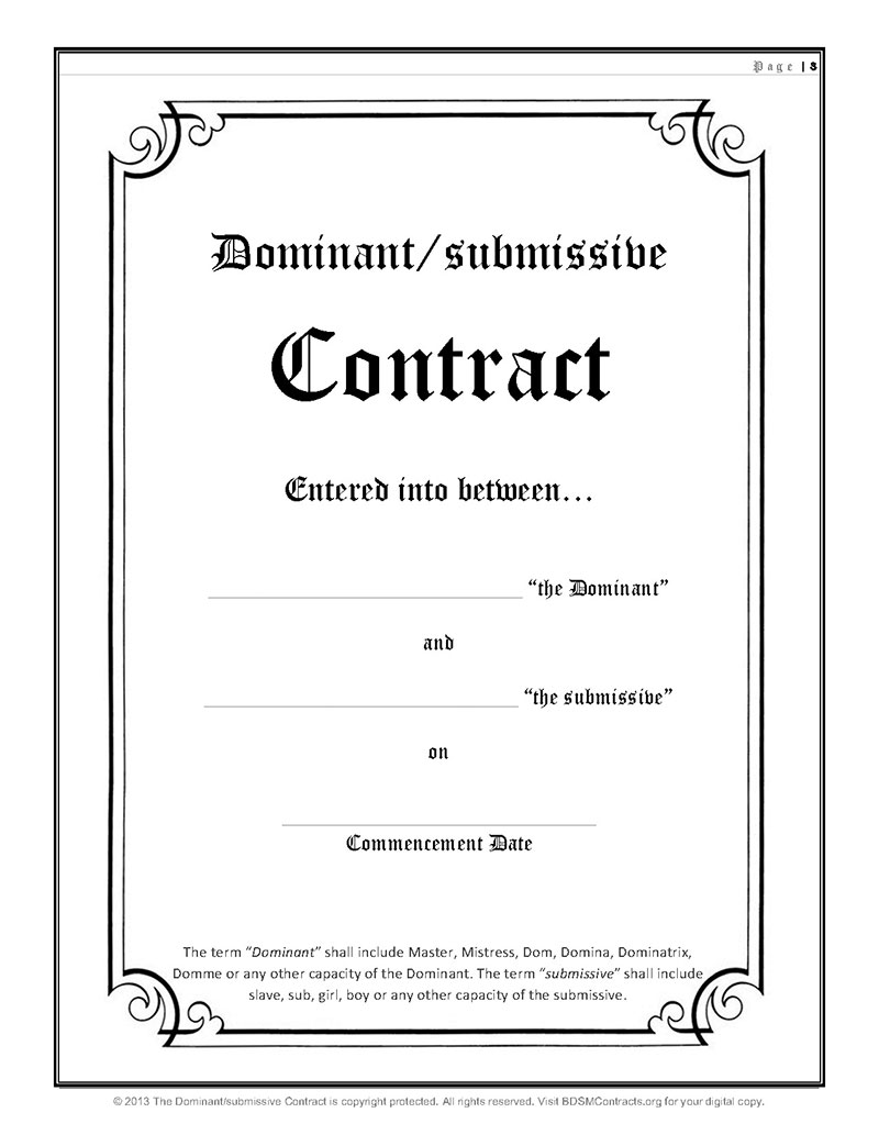 Quasar recommendet rules and contracts Bdsm